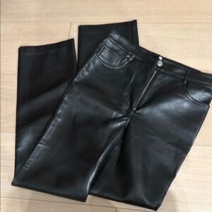 Black Vegan Leather Wilfred Pants
